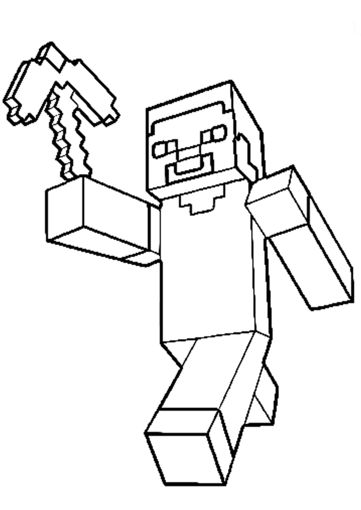 Chicken from minecraft coloring book